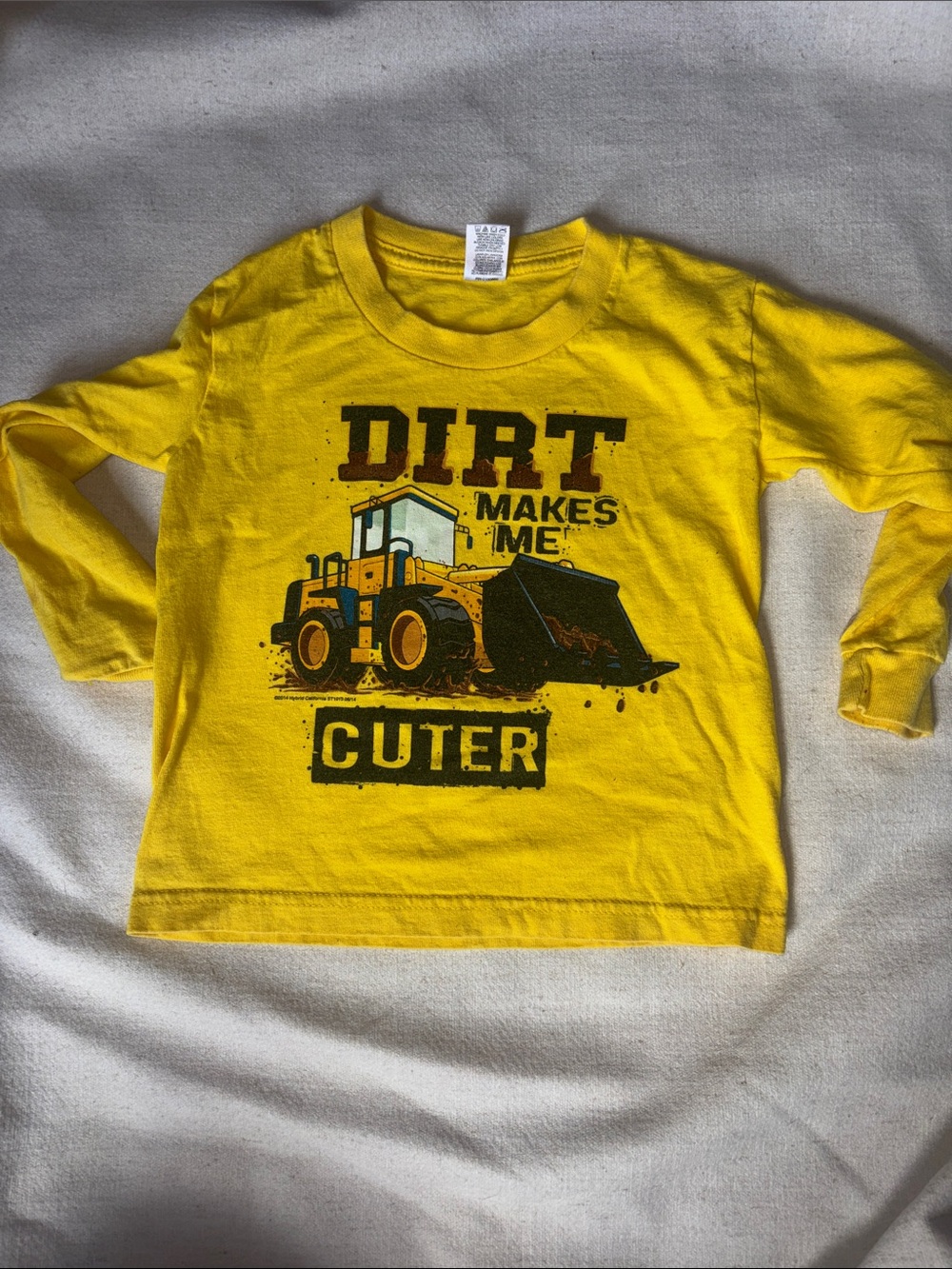 Kids Yellow Long-Sleeve Tee - Dirt Makes Me Cuter